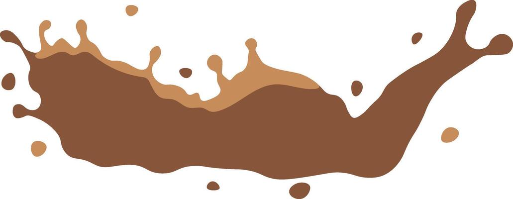 Chocolate Splash in Cartoon Style. Droplet Chocolate. Illustration on White Background