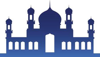 Silhouette of Islamic Mosque on White Background. Color Gradient. Illustration in Flat Style vector