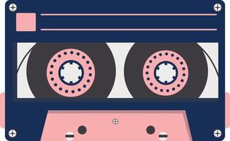 Retro Cassette with Classic Style. 80s Pop Songs and Stereo Music Cassettes. Isolated Icon vector