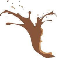 Chocolate Splash in Cartoon Style. Droplet Chocolate. Illustration on White Background vector