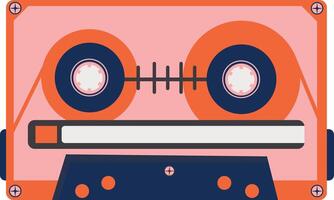 Retro Cassette with Classic Style. 80s Pop Songs and Stereo Music Cassettes. Isolated Icon vector