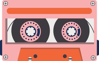 Retro Cassette with Classic Style. 80s Pop Songs and Stereo Music Cassettes. Isolated Icon vector