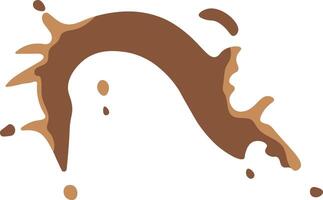 Chocolate Splash in Cartoon Style. Droplet Chocolate. Illustration on White Background vector