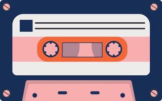 Retro Cassette with Classic Style. 80s Pop Songs and Stereo Music Cassettes. Isolated Icon vector