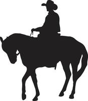 Cowboy Silhouette with Horse and Lasso. Illustration Design. vector