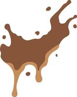 Chocolate Splash in Cartoon Style. Droplet Chocolate. Illustration on White Background vector