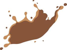 Chocolate Splash in Cartoon Style. Droplet Chocolate. Illustration on White Background vector