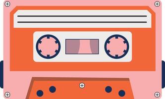 Retro Cassette with Classic Style. 80s Pop Songs and Stereo Music Cassettes. Isolated Icon vector