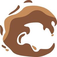 Chocolate Splash in Cartoon Style. Droplet Chocolate. Illustration on White Background vector