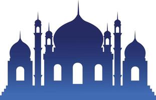 Silhouette of Islamic Mosque on White Background. Color Gradient. Illustration in Flat Style vector