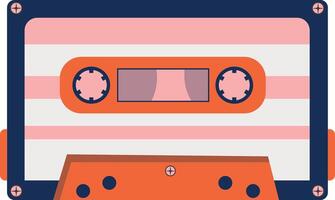 Retro Cassette with Classic Style. 80s Pop Songs and Stereo Music Cassettes. Isolated Icon vector