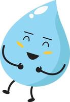 Illustration of Cute Cartoon Water Drop Character. Isolated on White Background vector