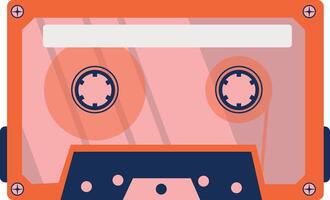 Retro Cassette with Classic Style. 80s Pop Songs and Stereo Music Cassettes. Isolated Icon vector