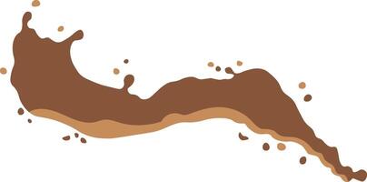 Chocolate Splash in Cartoon Style. Droplet Chocolate. Illustration on White Background vector