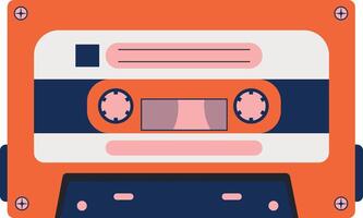 retro casete con clásico estilo. Años 80 popular canciones y estéreo música casetes aislado icono vector