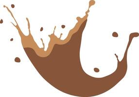 Chocolate Splash in Cartoon Style. Droplet Chocolate. Illustration on White Background vector