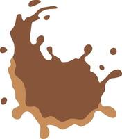 Chocolate Splash in Cartoon Style. Droplet Chocolate. Illustration on White Background vector