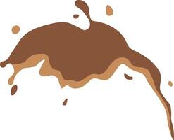 Chocolate Splash in Cartoon Style. Droplet Chocolate. Illustration on White Background vector