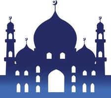 Silhouette of Islamic Mosque on White Background. Color Gradient. Illustration in Flat Style vector