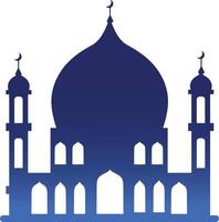 Silhouette of Islamic Mosque on White Background. Color Gradient. Illustration in Flat Style vector