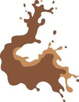 Chocolate Splash in Cartoon Style. Droplet Chocolate. Illustration on White Background vector