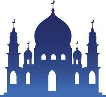 Silhouette of Islamic Mosque on White Background. Color Gradient. Illustration in Flat Style vector