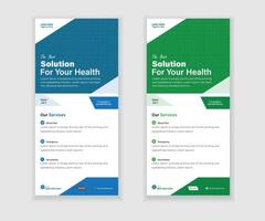 Medical Roll-Up Or Dl Flyer And Rack Card Design Template For Your Business vector