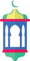 Ramadhan Kareem Lantern Icon. with Flat Cartoon Design vector