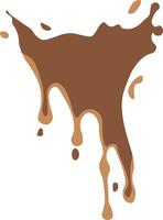 Chocolate Splash in Cartoon Style. Droplet Chocolate. Illustration on White Background vector