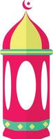 Ramadhan Kareem Lantern Icon. with Flat Cartoon Design vector