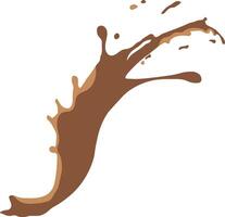 Chocolate Splash in Cartoon Style. Droplet Chocolate. Illustration on White Background vector