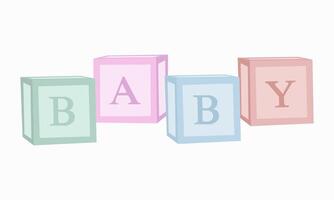 Blocks Boxes Cubes for Baby Shower Party horizontal vector