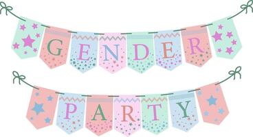 garland of gender reveal party vector