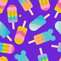 pattern with colorful ice cream on a stick vector