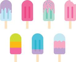 colorful ice cream on a stick vector