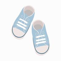 children's shoes blue sneakers booties for a newborn boy vector