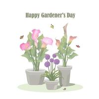 leaflet on Gardener's Day vector