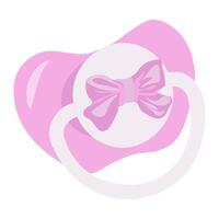 baby pink pacifier pacifier for newborn girl vector