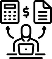 Black line icon for accountant vector