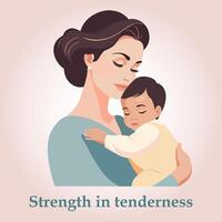 mother with a baby in her arms vector