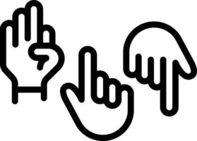 Black line icon for sign language vector