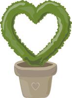 topiary art of forming bush in the shape of a heart using haircut vector