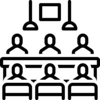 Black line icon for meeting vector