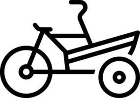 Black line icon for cargo bike vector
