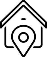 Black line icon for address vector