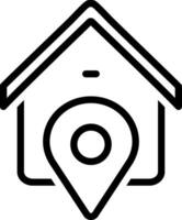 Black line icon for address vector