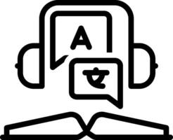Black line icon for interpretation vector
