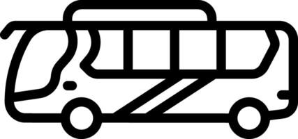 Black line icon for bus vector