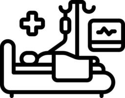 Black line icon for hospitalization vector