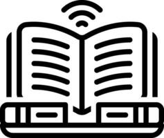 Black line icon for e learning vector